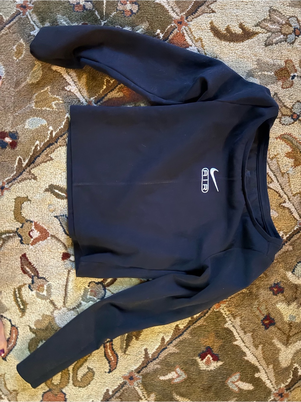 Nike Black Crewneck Sweatshirt with Small White Swoosh